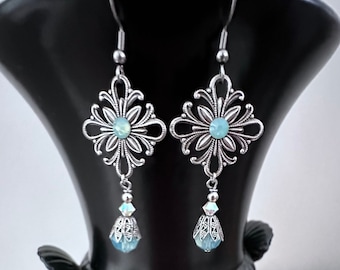 Vintage style filagree earring/victorian vintage/australian seller/silver earrings/birthday gift for her/best friend gift/bridal jewellery