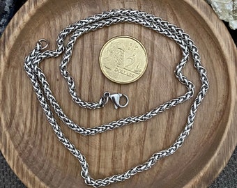 Wheat chain in stainless steel/australian seller/ stainless steel chain/gift for her/best friend gift/strong link silver coloured chain