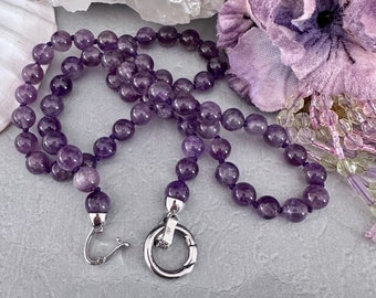 Amethyst 6mm & 8mm beaded necklaces/amethyst gemstone bracelet/australian seller/hippie bohohemian necklace/February birthstone jewellery