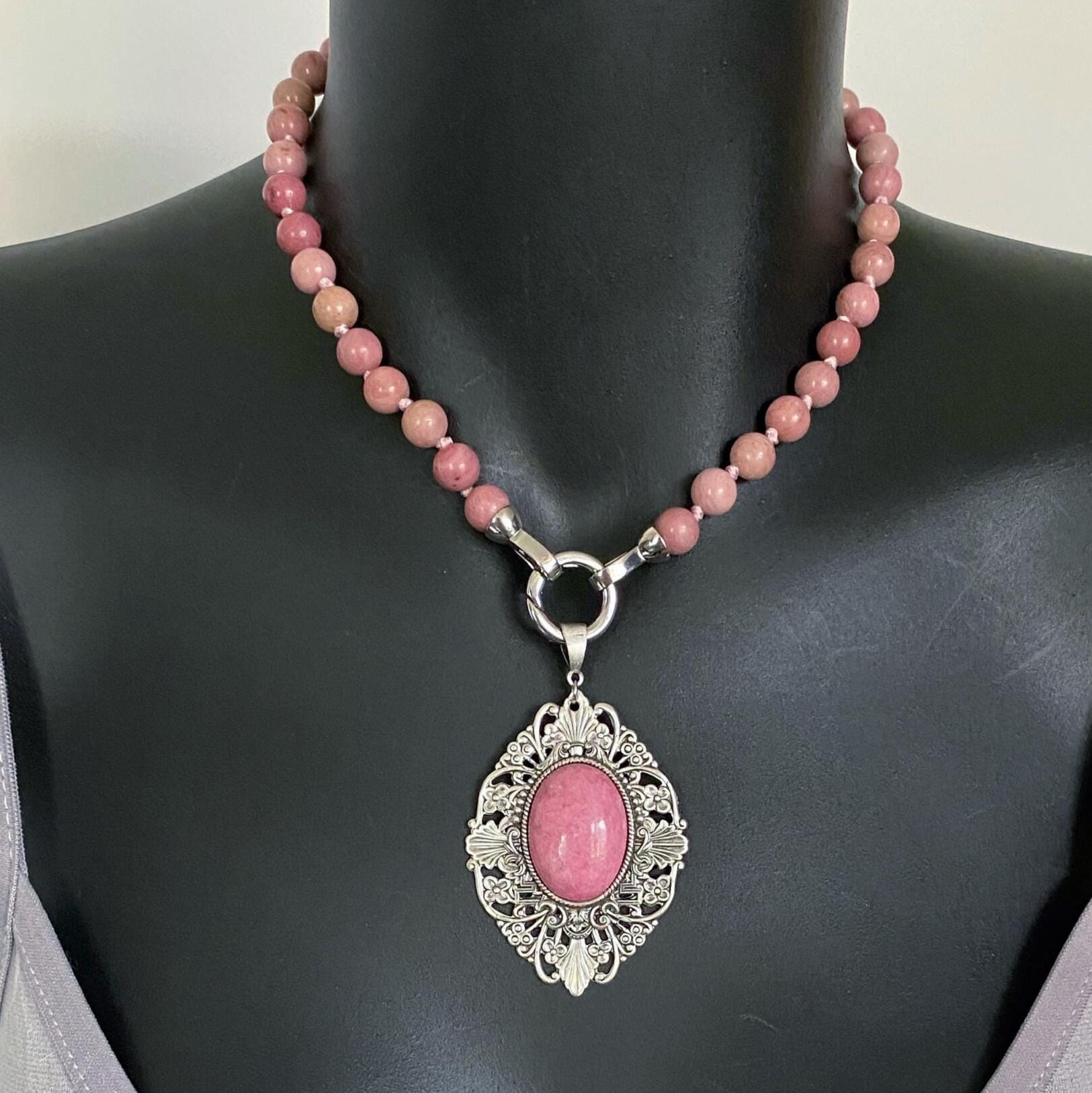 Collana con perline di onice bianco, pietra preziosa rotonda liscia da 8 mm, 18 pollici - Italia