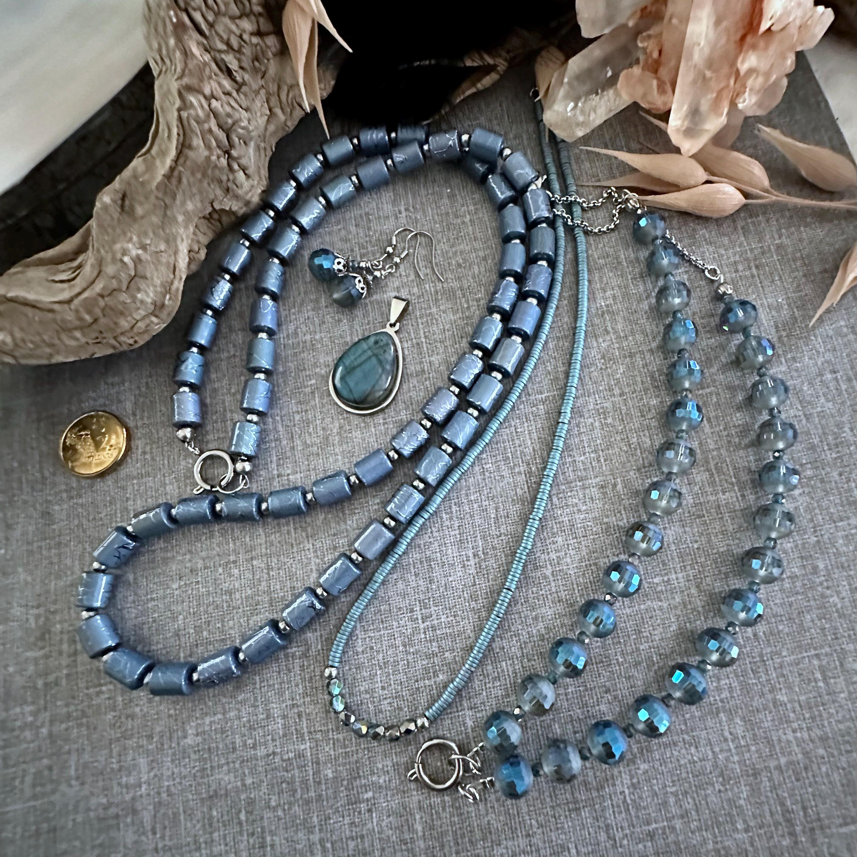 Blue Flash Labradorite Beaded Necklace - 172.00 Carats Natural Gemstone 20-Inch Strand