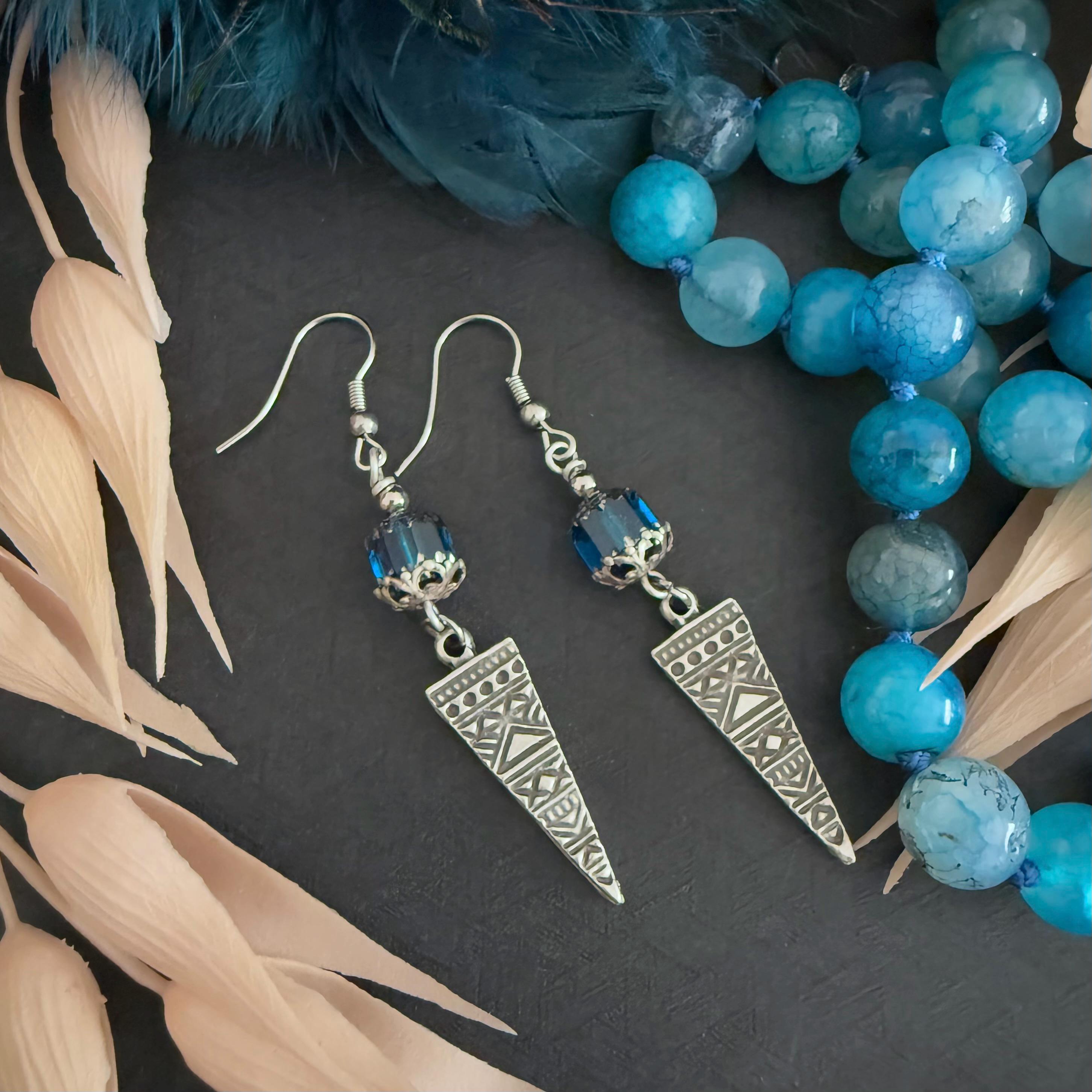 Strass Pendenti Orecchini A Goccia Pendenti In Argento Sterling 925 - Stile Zingaro/etnico Boho Con Gancetti, Perfetti Per Un Look Unico Tappi Orecchie Per Dormire - Foto 8