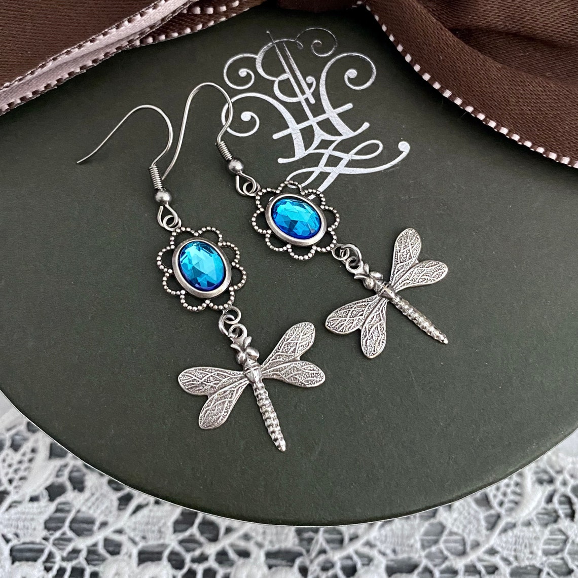 Mvude Vintage Dragonfly Drop Earrings - Rhinestone Animal Dangle Earrings For Women, Gift Jewelry