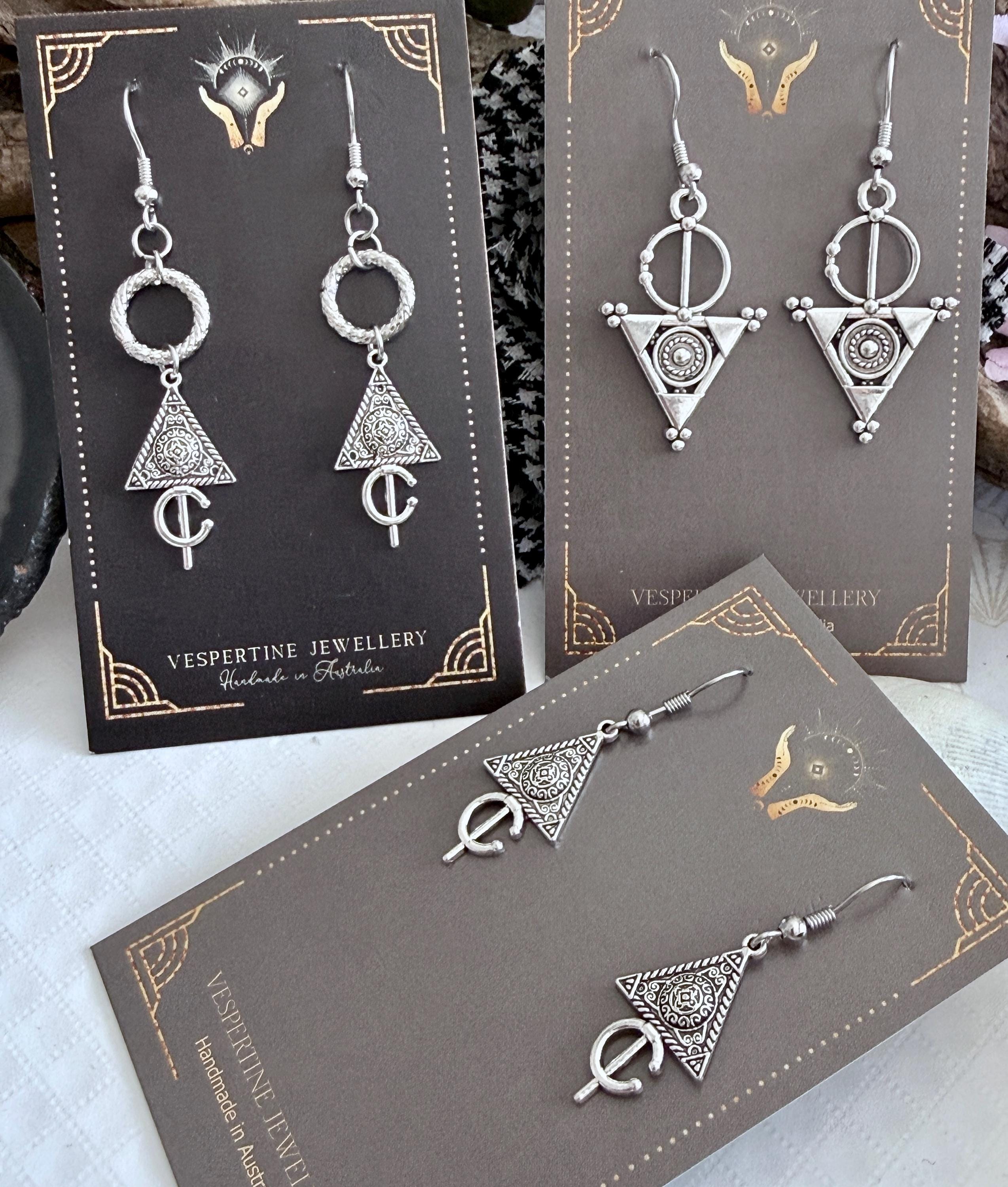 Silver Plated Berber Cross Earrings: Tuareg Fibula Pendant - Etsy