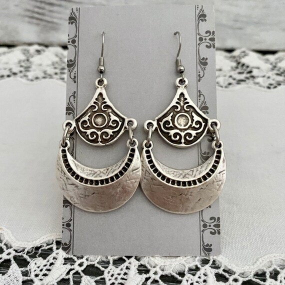 Boucles D'oreilles Demi-lune Boho Chic à Cordes Et Perles Multicolores - N83 - Neuf Sans Emballage