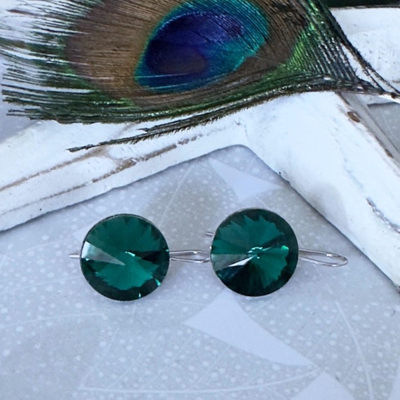 Orecchini VERDE SMERALDO senza Swarovski/scintillio verde