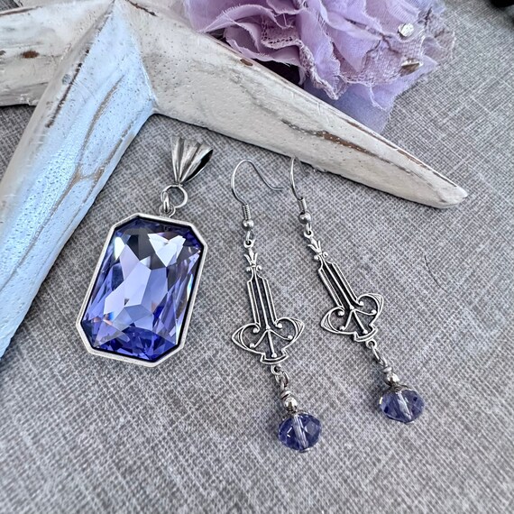 Swarovski tanzanite earrings deals