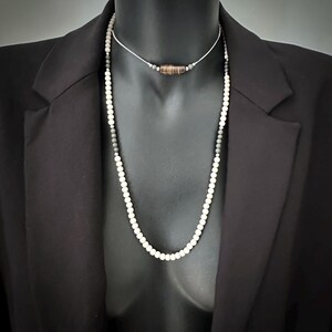 瑪瑙ネックレスセット：ボツワナ産瑪瑙、化石、黄鉄鉱ビーズジュエリー