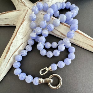 BLUE AGATE 8mm necklace/gemstone jewellery/australian seller/adjustable gemstone necklace/bohemian vintage/birthday gift for her/anniversary
