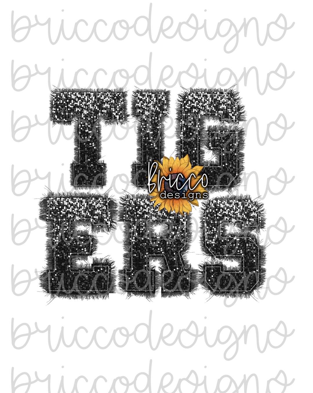 Sequin Tigers Fall Sublimation Design Download PNG Etsy