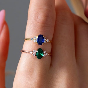 Sapphire Ring, Gold Emerald Ring, Simple Sapphire Ring, Sterling Silver Ring, Thin Ring, Gift for her, Ring for women , Mothers day gifts