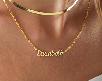 14k Solid Gold Name Necklace: Personalized Custom Jewelry