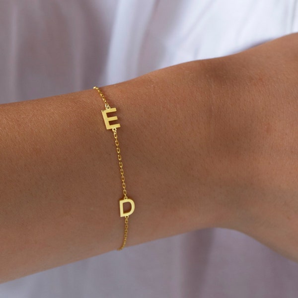14k gold initial bracelet, Letter Bracelet, Personalized Jewelry, Personalized Gifts, Name Bracelet, Gift for her, Christmas gifts for her