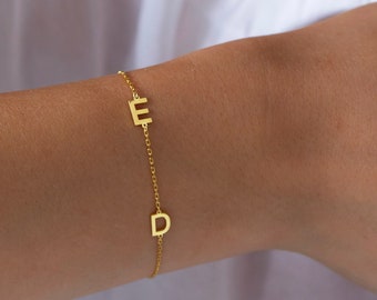 14k gold initial bracelet, Letter Bracelet, Personalized Jewelry, Personalized Gifts, Name Bracelet, Gift for her, Christmas gifts for her