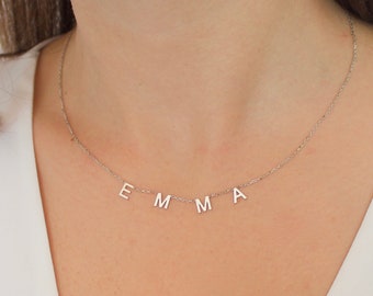 14k Solid Gold Initial Necklace , Letter Necklace , Gold Name Necklace , Personalized gift , Name necklace , Christmas Gift ,Gift for her