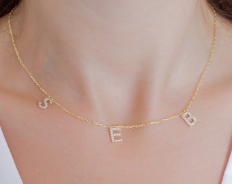 Gold initial Necklace , Initial Necklace , Personalized Necklace , Gold Letter Necklace , Custom Necklace , Name necklace , Christmas