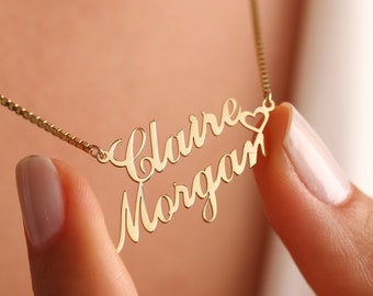 Regalo del día de las madres, collar de nombre, collar de nombre de abuela madre, collar de nombre de oro, collar familiar, joyería personalizada, regalo para ella