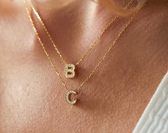 Initial Necklace , Personalized Necklace , Letter necklace, Personalized Gifts , Minimalist necklace, Christmas gifts, Gift for her , Gold