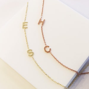 14k gold initial necklace 1 initial necklace 2 initial necklace 3 initial necklace 4 initial necklace Sideways initial necklace image 9