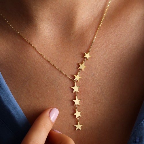 Dainty Gold Star Necklace Star Charm Necklace Star Pendant Etsy