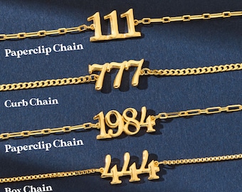 Ängelnummerarmband, 111, 222, 333, 444, 555, 666, 777, 888, 999 armband, personliga smycken, nummerarmband, julklapp