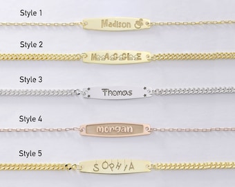 14k Solid Gold Baby ID Bracelet , New Baby Gifts , Personalized Bracelet, Personalized Jewelry , Baby Shower Gifts, Christmas Gifts