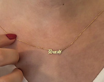 Kleine Namenskette - Zierliche Namenskette - Mini Namenskette - Brautjungfer Geschenk - Geschenk für Mamas - Personalisierter Schmuck