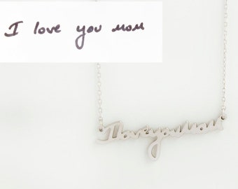 Handwriting Necklace , Personalized Signature Jewelry , Mothers Day Gift , Name necklace , Personalized Gift , Personalized Jewelry