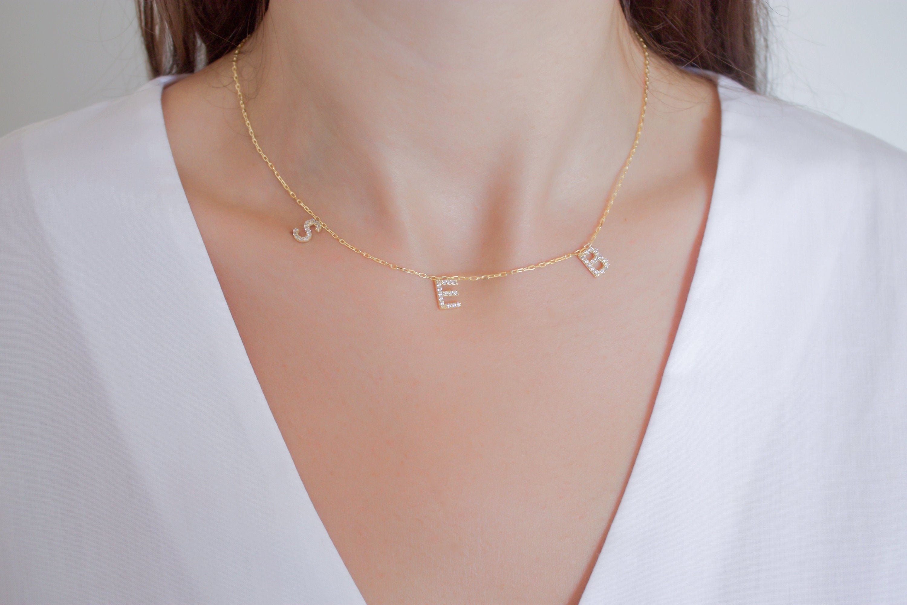 Blake Necklace - Custom Initial Necklace in 14 Karat Yellow or White G –  Five Star Jewelry Brokers