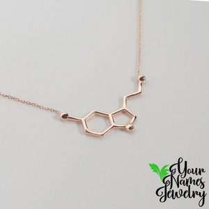Serotonin Necklace ,Serotonin Jewelry ,Serotonin Molecule Necklace ,Butterfly Necklace ,Doctor necklace ,Chemical Necklace ,Mothers day gift image 3