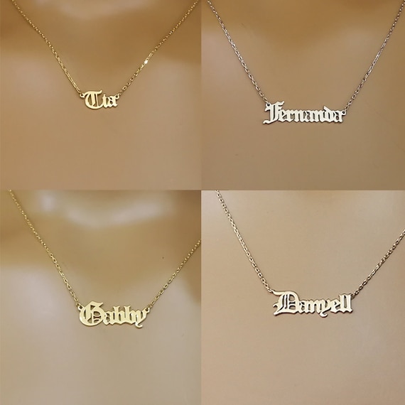 Tiny Name Necklace Dainty Name Necklace 