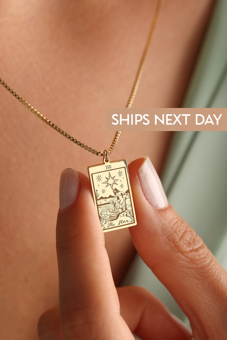 Tarot Necklace , Dainty witchy necklace, Spiritual Jewelry , witchy Best Friend Gift , Tarot Card Necklace, Mothers Day Gifts, Tarot jewelry image 5