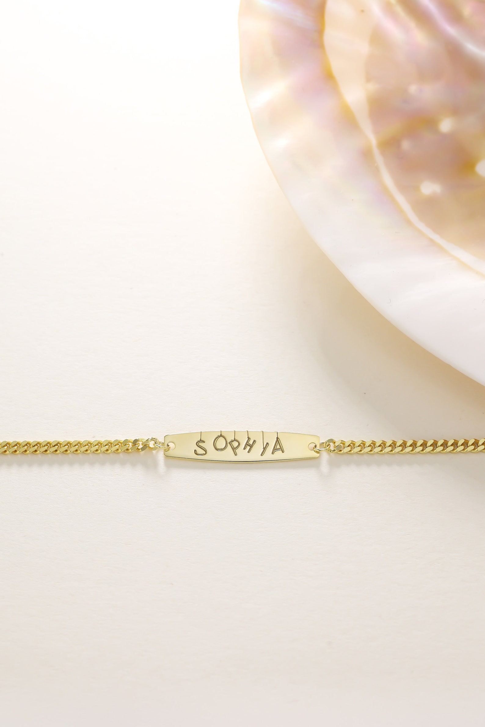 14k Solid Gold Baby ID Bracelet New Baby Gifts Etsy