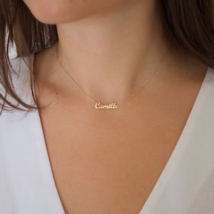 14k Solid gold name necklace , Personalized Name necklace , Gold name necklace, Personalized jewelry, Personalized Gifts, Mothers day gifts imagem 2