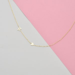 14k gold initial necklace 1 initial necklace 2 initial necklace 3 initial necklace 4 initial necklace Sideways initial necklace image 4