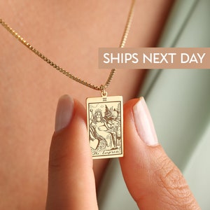 Tarot Necklace , Dainty witchy necklace, Spiritual Jewelry , witchy Best Friend Gift , Tarot Card Necklace, Mothers Day Gifts, Tarot jewelry image 2
