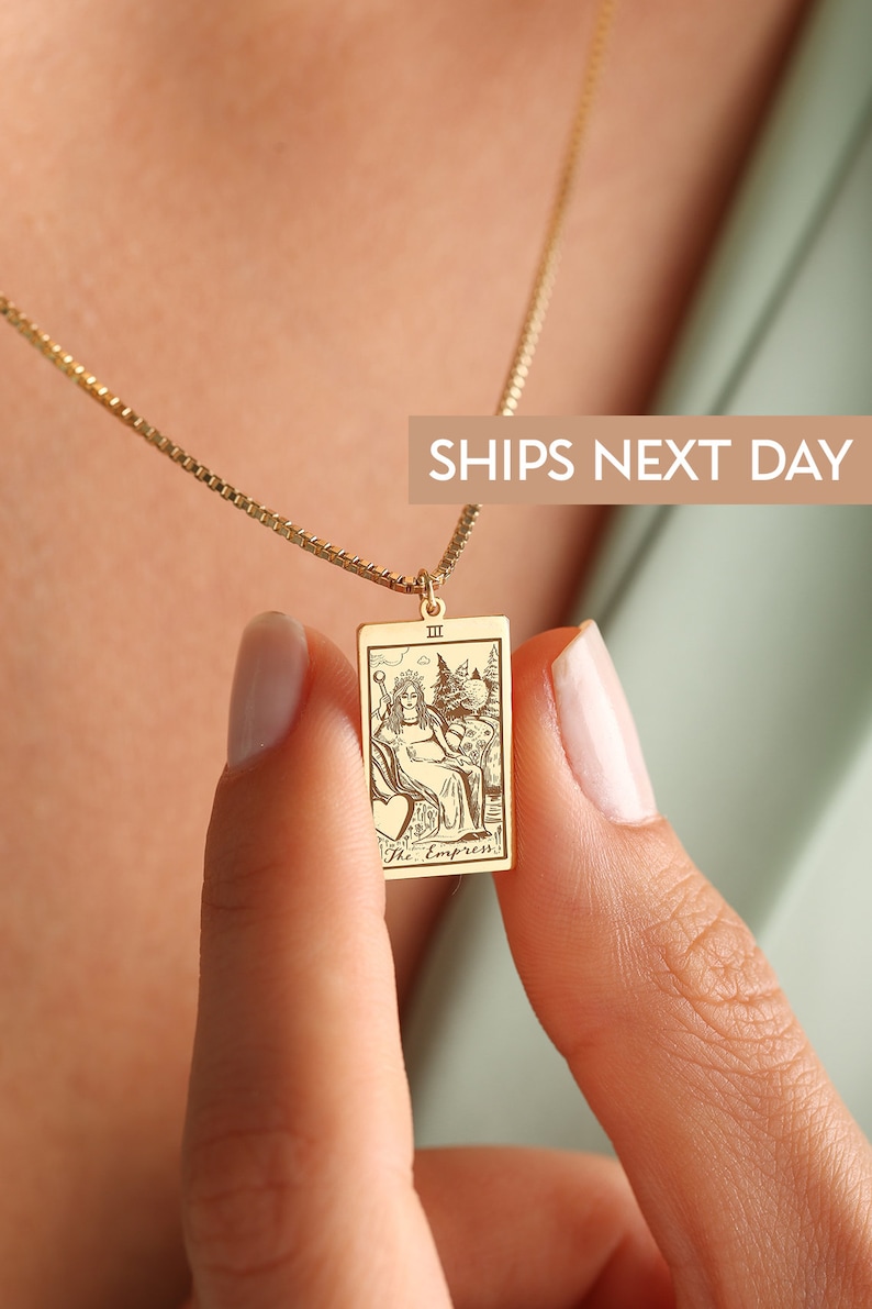Tarot Necklace , Dainty witchy necklace, Spiritual Jewelry , witchy Best Friend Gift , Tarot Card Necklace, Mothers Day Gifts, Tarot jewelry image 2