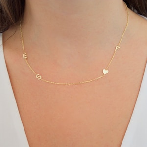 14k gold initial necklace 1 initial necklace 2 initial necklace 3 initial necklace 4 initial necklace Sideways initial necklace image 6