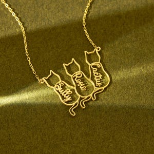 Collar con nombre de gato, collar para amantes de los gatos, collar minimalista, regalos personalizados, regalo conmemorativo para gatos, regalo para amantes de los gatos, regalo para el Día de la Madre imagen 6