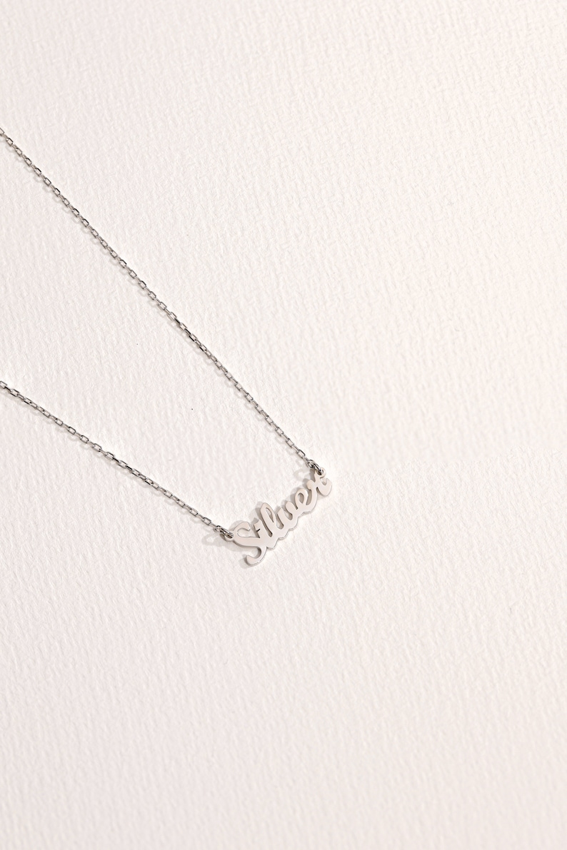 14k Solid gold name necklace , Name necklace , Gold name necklace, Name necklace, Personalized jewelry, Personalized Gift, Christmas gift image 10