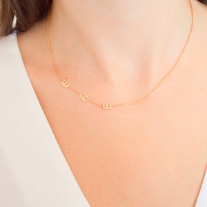 14k gold initial necklace 1 initial necklace 2 initial necklace 3 initial necklace 4 initial necklace Sideways initial necklace image 7