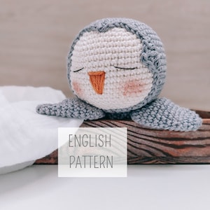 Penguin pattern, crochet pattern lovey blanket, Penguin lovey, crochet ideas for babies, english instructions, PDF as digital download