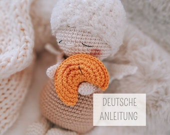 Crochet pattern for guardian angel "Hope", German crochet pattern as PDF - digital download, crochet amigurumi angel, crochet angel