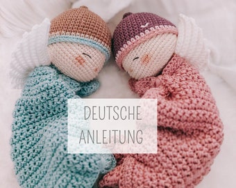 Crochet pattern for a cuddly toy, angel cuddly toy, crochet angel, German instructions, crochet idea for a birth, PDF as a digital download