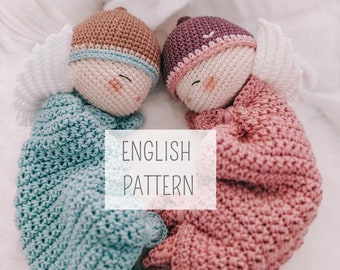 Crochet pattern lovey blanket, angel crochet pattern, crochet ideas for babies, english instructions, PDF as digital download