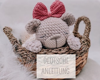 Crochet instructions for a comforter, crochet a teddy bear, crochet instructions in German, PDF as a digital download