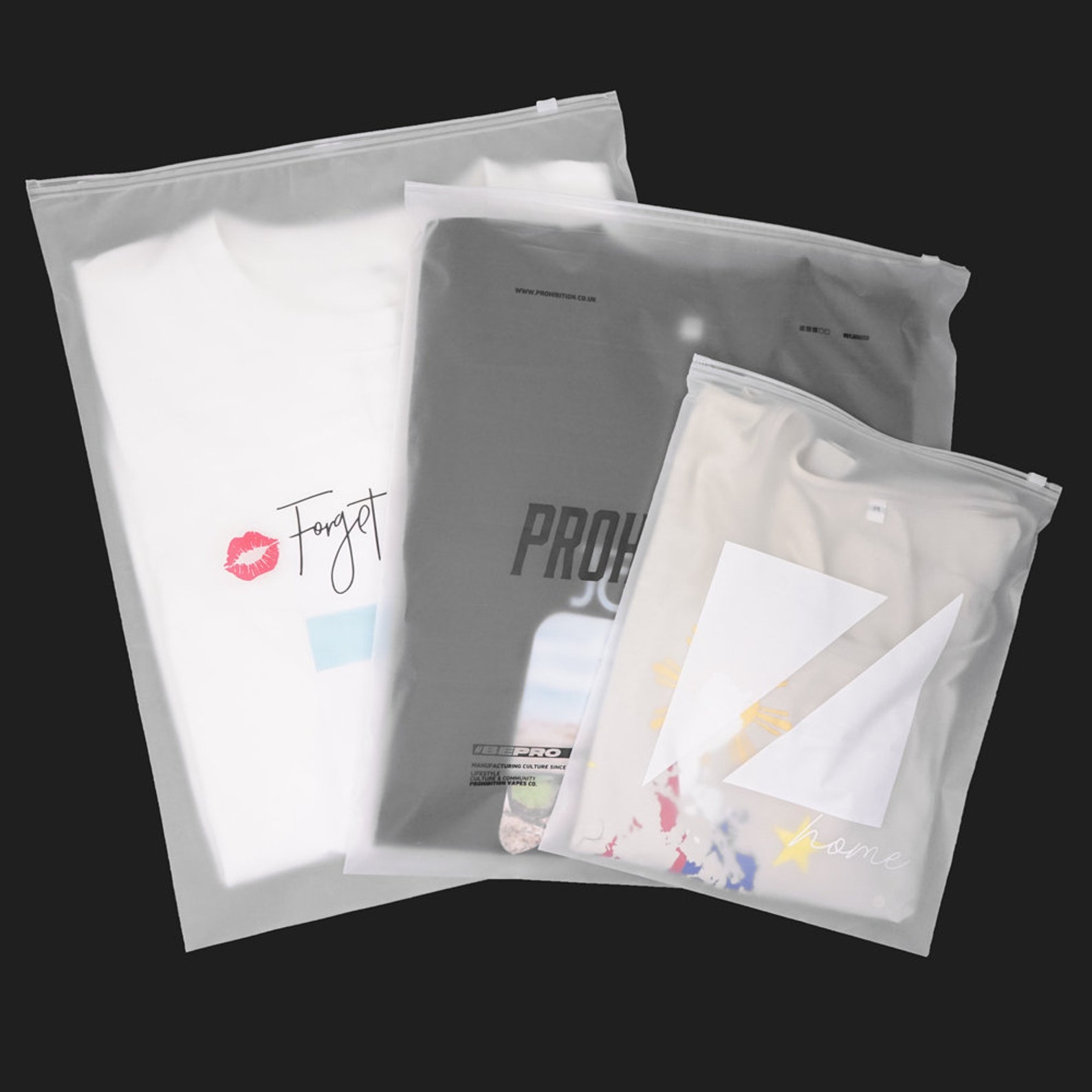 200 custom frosted zipper bags clear zip lock bag high Etsy