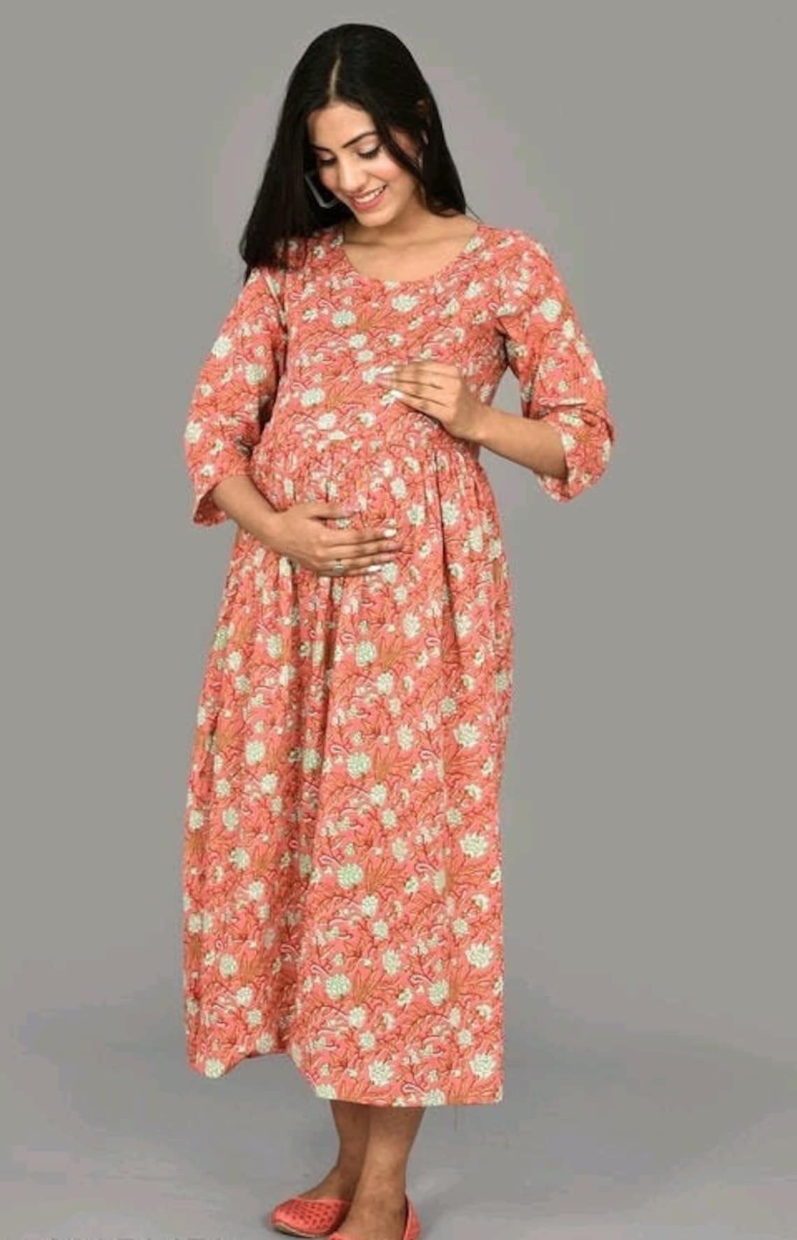 Attractive Pregnant / Maternity Women Kurti Gown Suit Easy Etsy