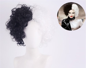 Half White Wig Etsy