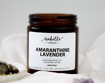 Amaranthine Lavender-Perfumed Candle-Isabelle Candles-Soy Candle handmade with essential oil-Wood Wick-Gift-Hand pour-Vegan Candle